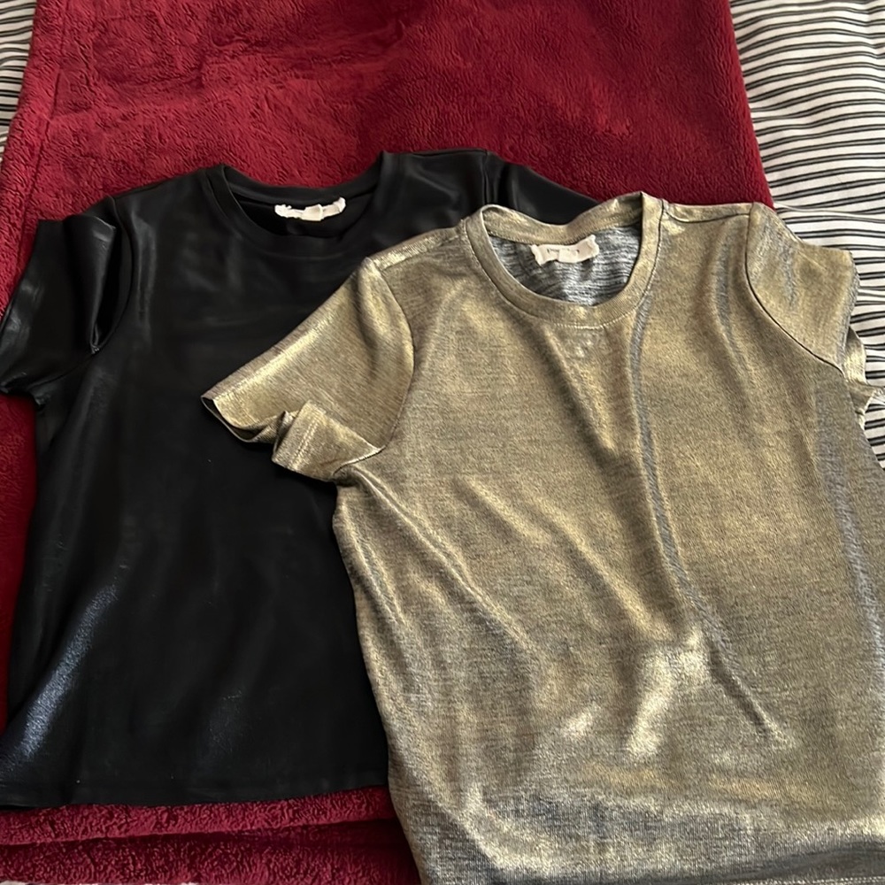 2 Porridge shine glam tee (black & gold)